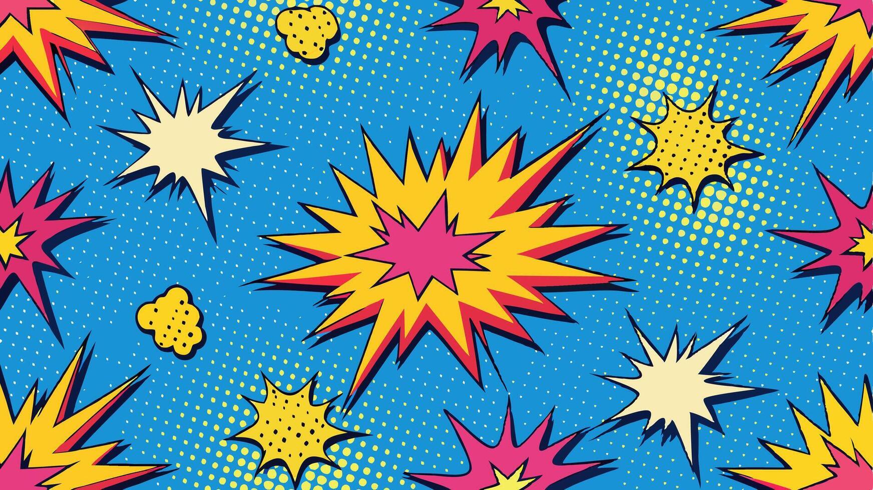 Comic book style pattern with pop art style vector