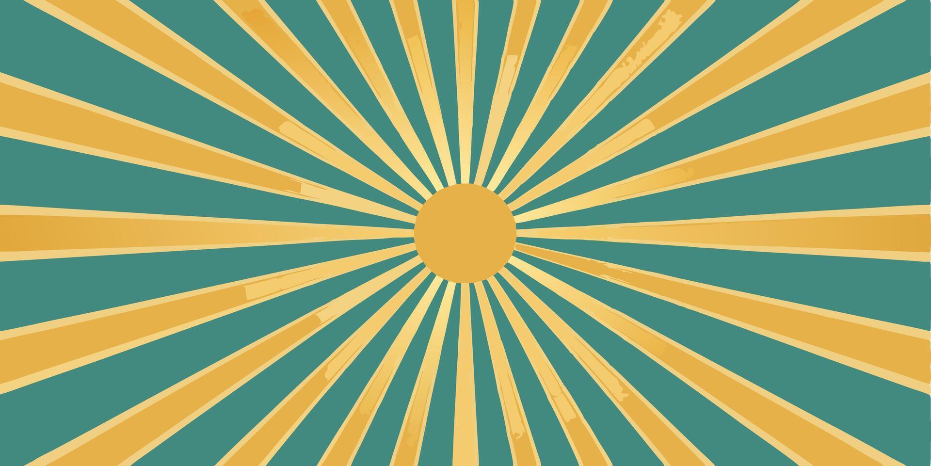 Retro sunburst background illustration vector