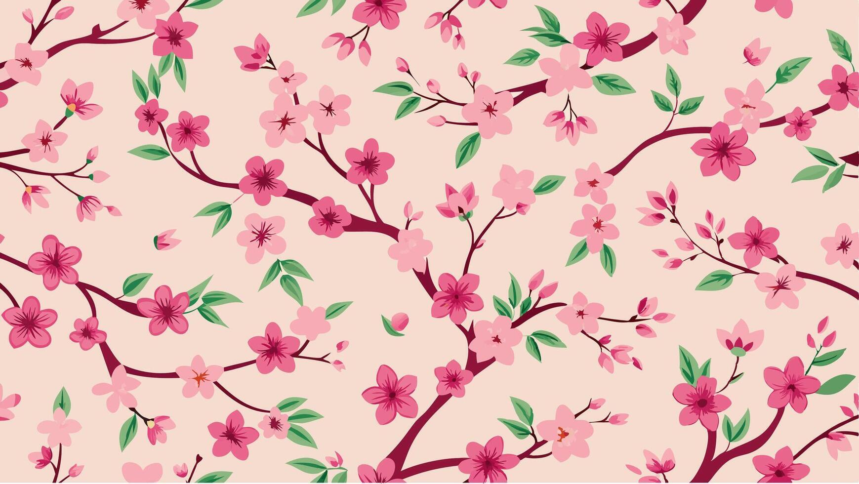 A pink floral pattern with pink flowers vector