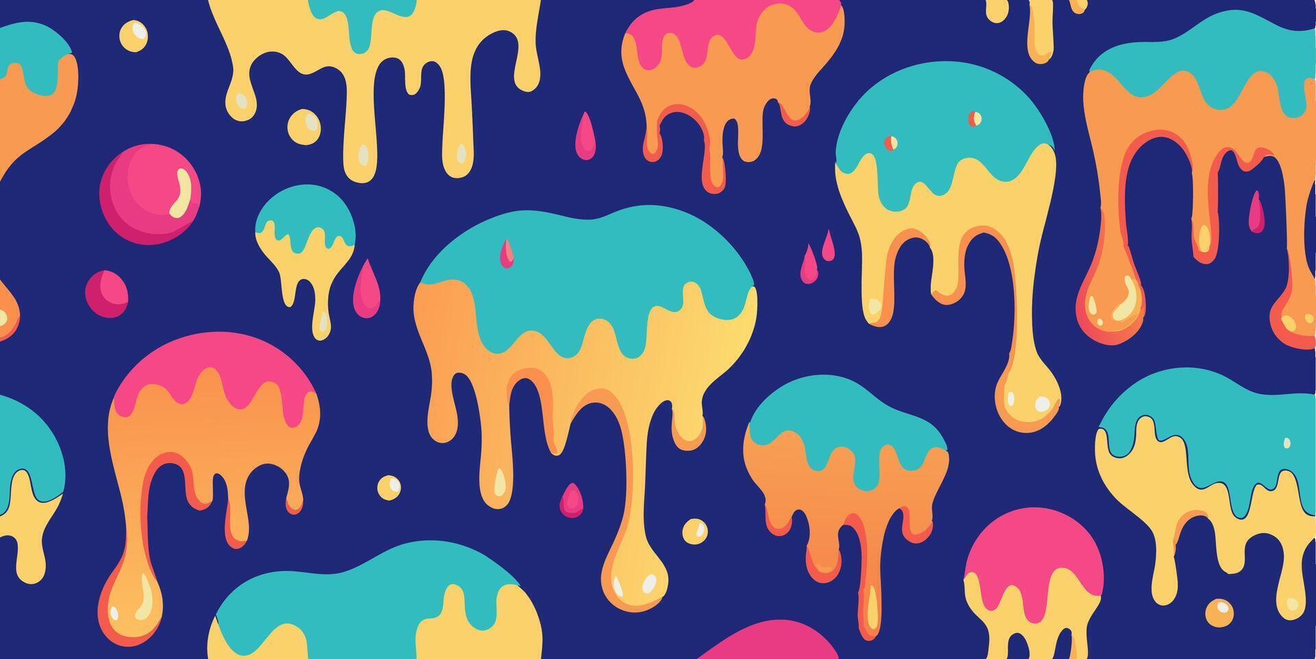 A colorful pattern with dripping liquid vector