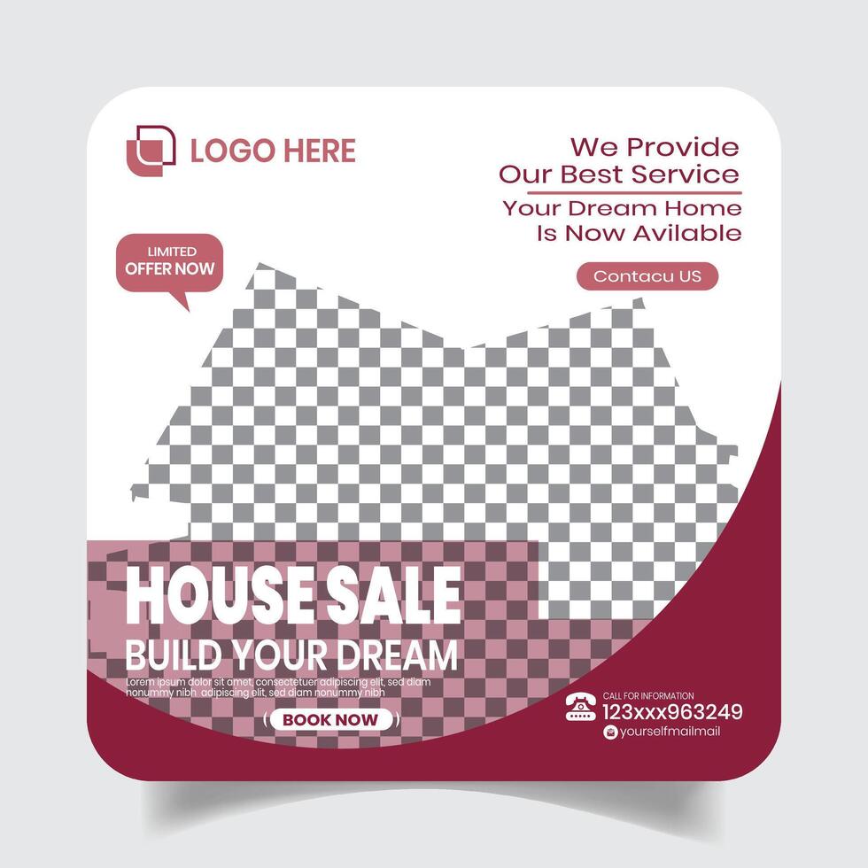 Luxury Modern Home Sale Social Media Post Design Banner vector