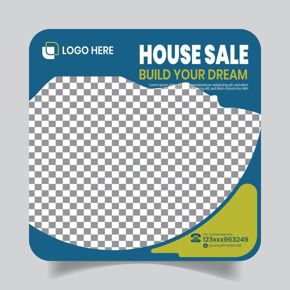 Luxury Real Estate Sale Social Media Post Design Layout vector
