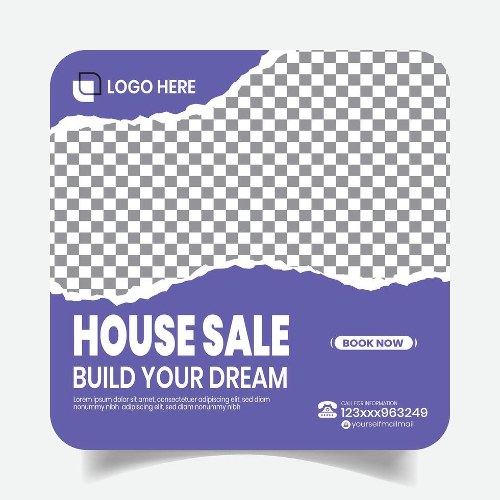 Gorgeous Real Estate Sale Social Media Post Design Layout vector