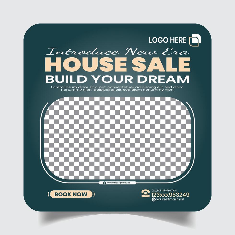 Trendy House Sale Unique Social Media Post Design Banner vector