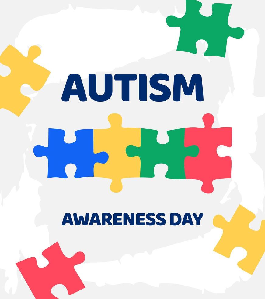World autism awareness day banner background template with colorful puzzle design vector