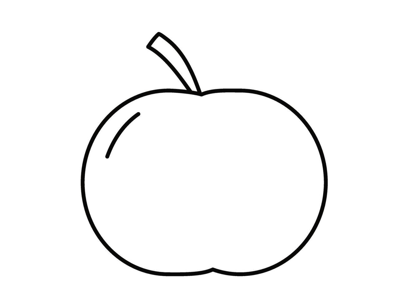 Apple coloring page for kids vector