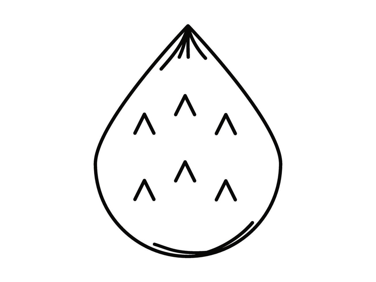 A black and white drawing of a water drop vector