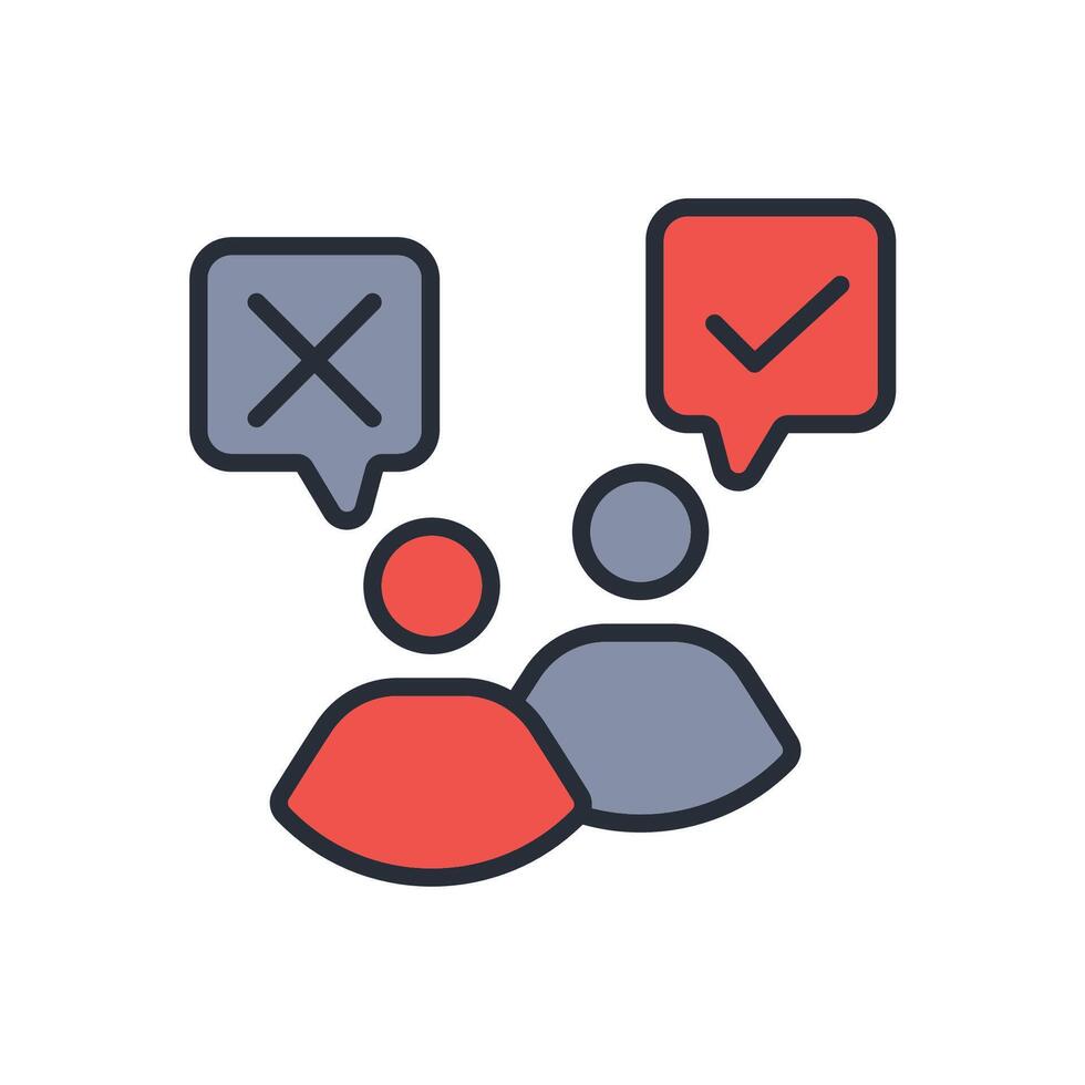 vote icon colours trendy flat style vector