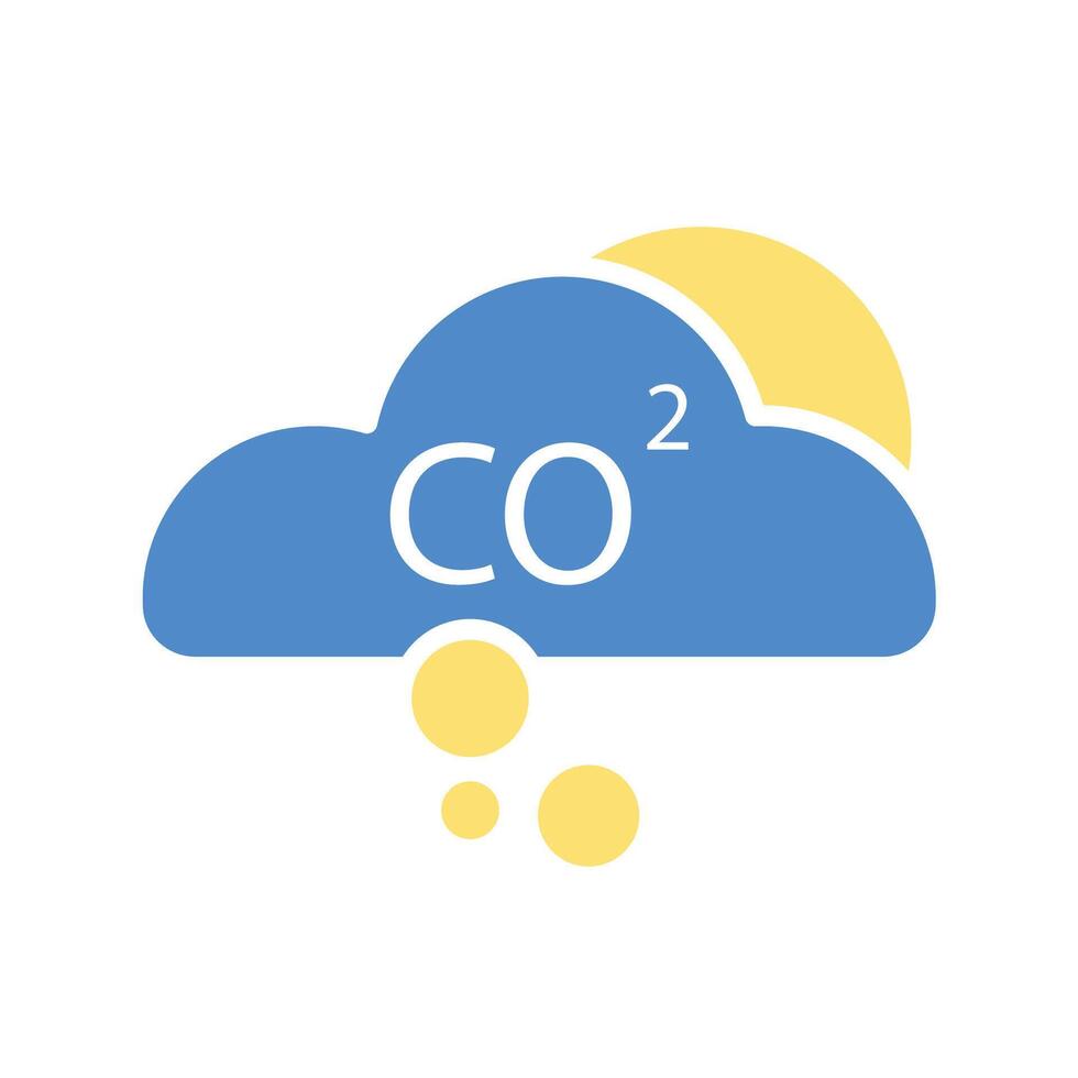 CO2 icon colours trendy flat style vector