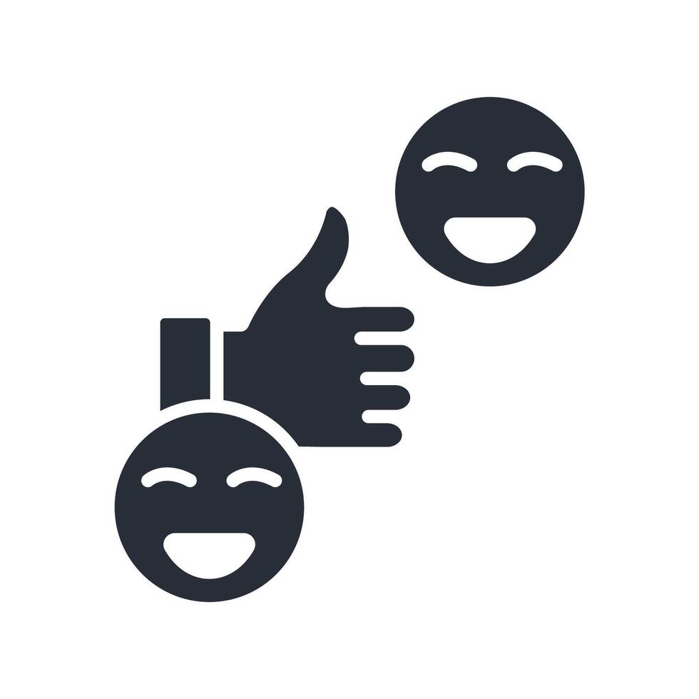 satisfied icon in trendy flat style vector