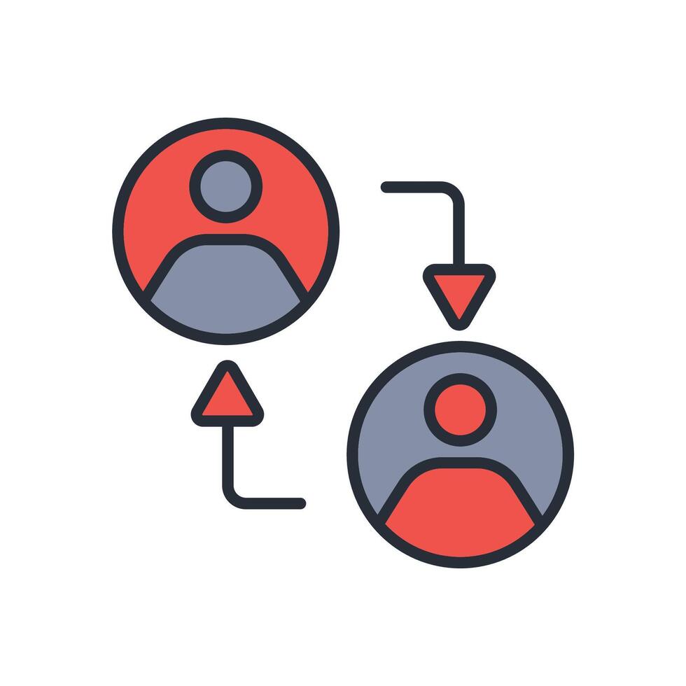 swap user icon colours trendy flat style vector