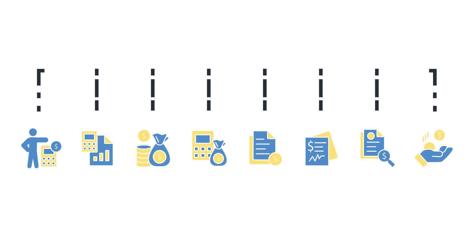 Accounting icon colours trendy flat style vector