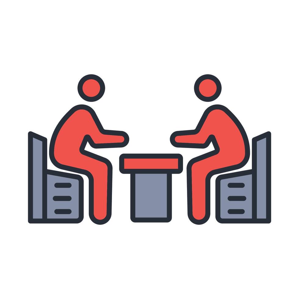 meeting icon colours trendy flat style vector