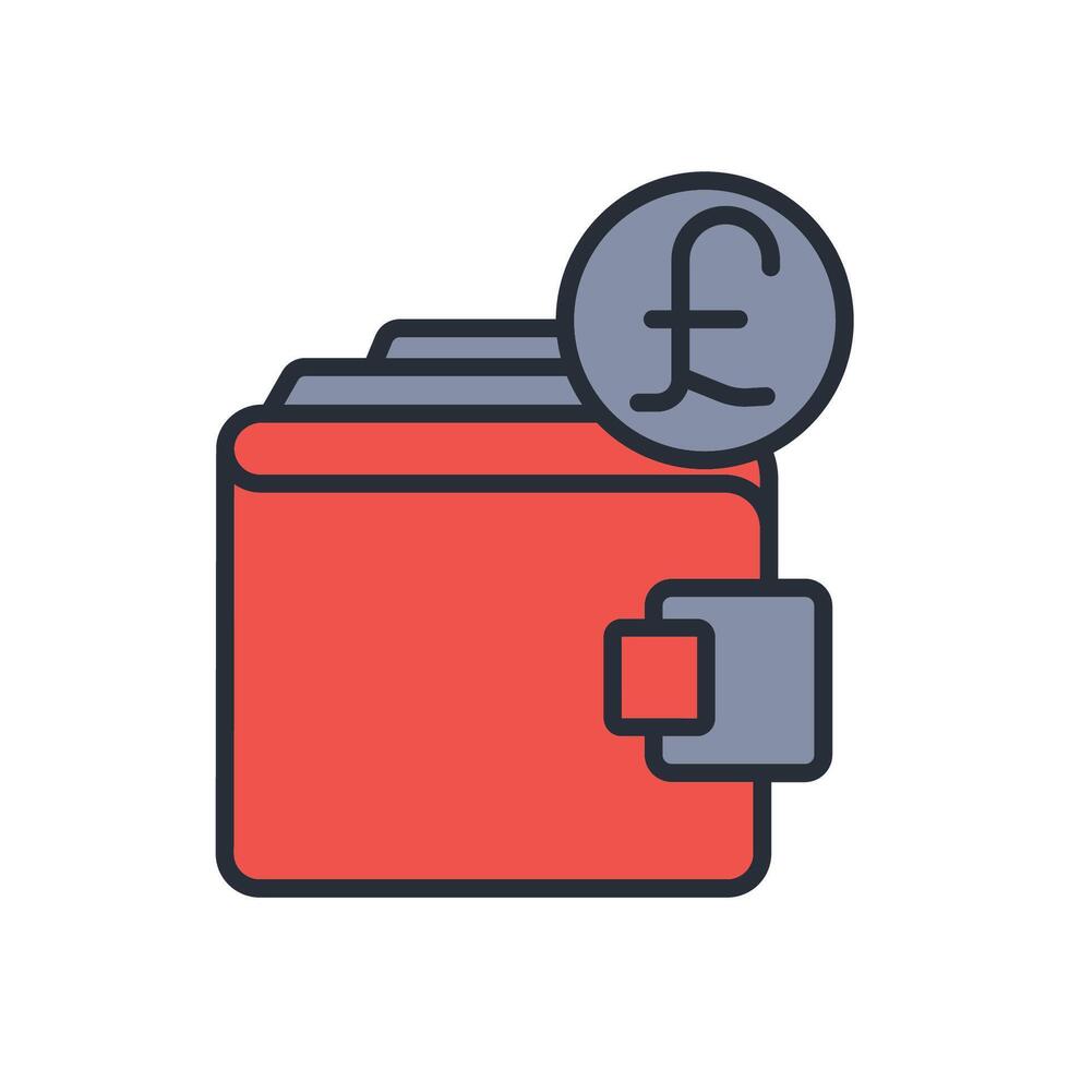pound icon colours trendy flat style vector