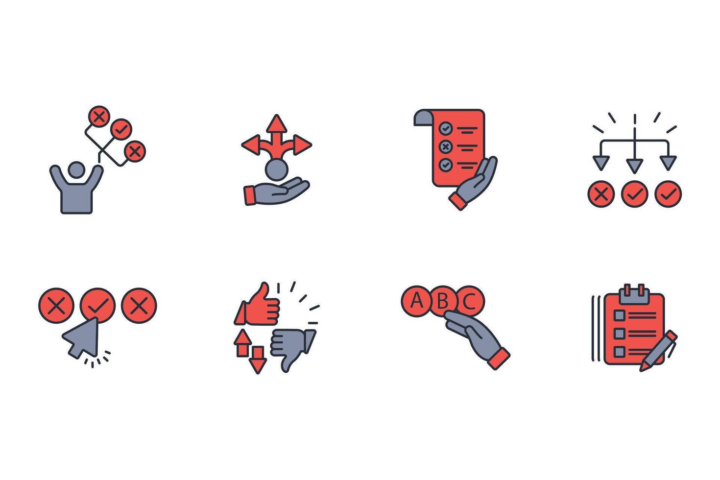 Choice icon set vector