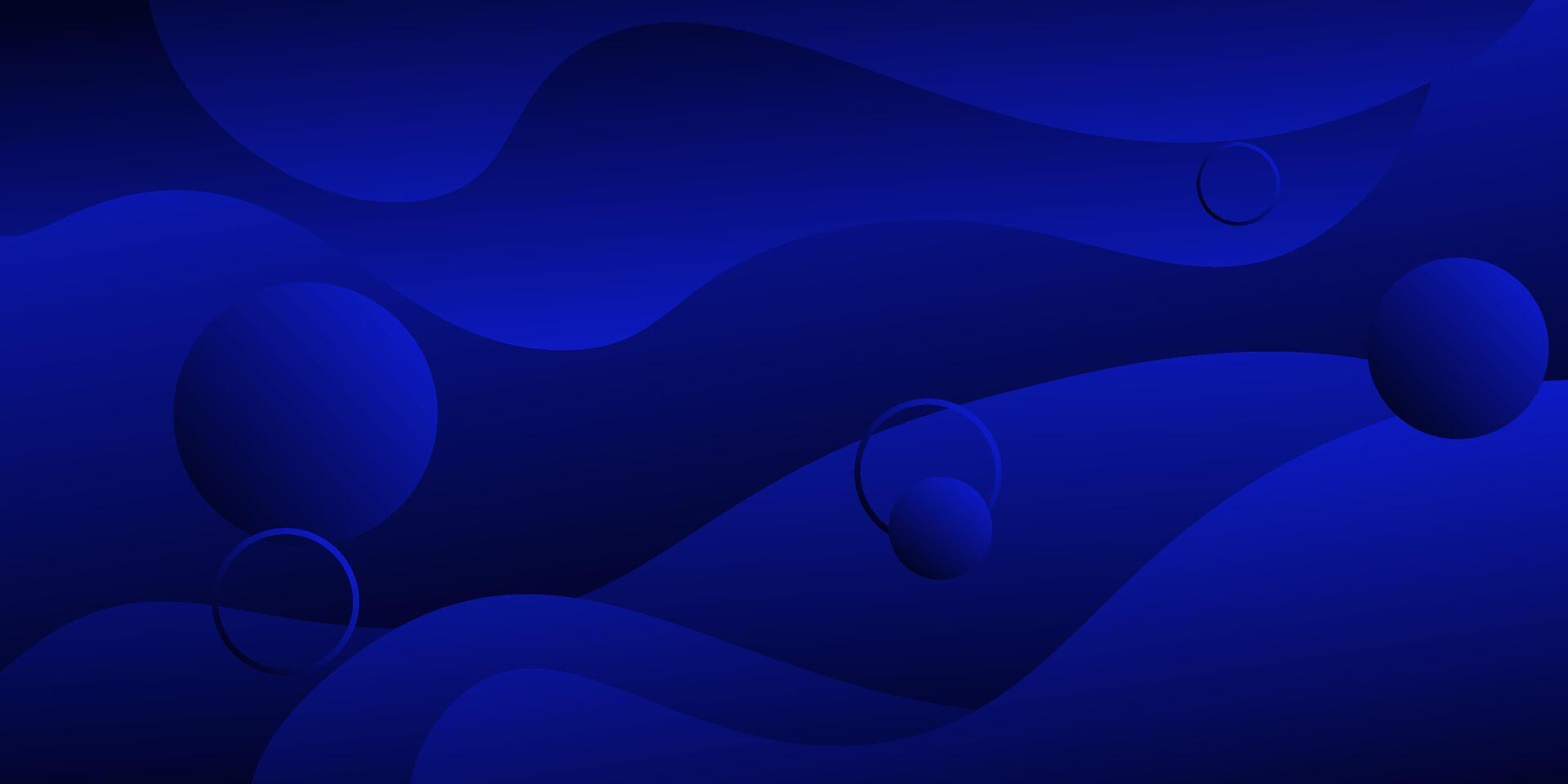 Abstract minimal wave background with dynamic dark blue color design. Simple geometric shape pattern vector