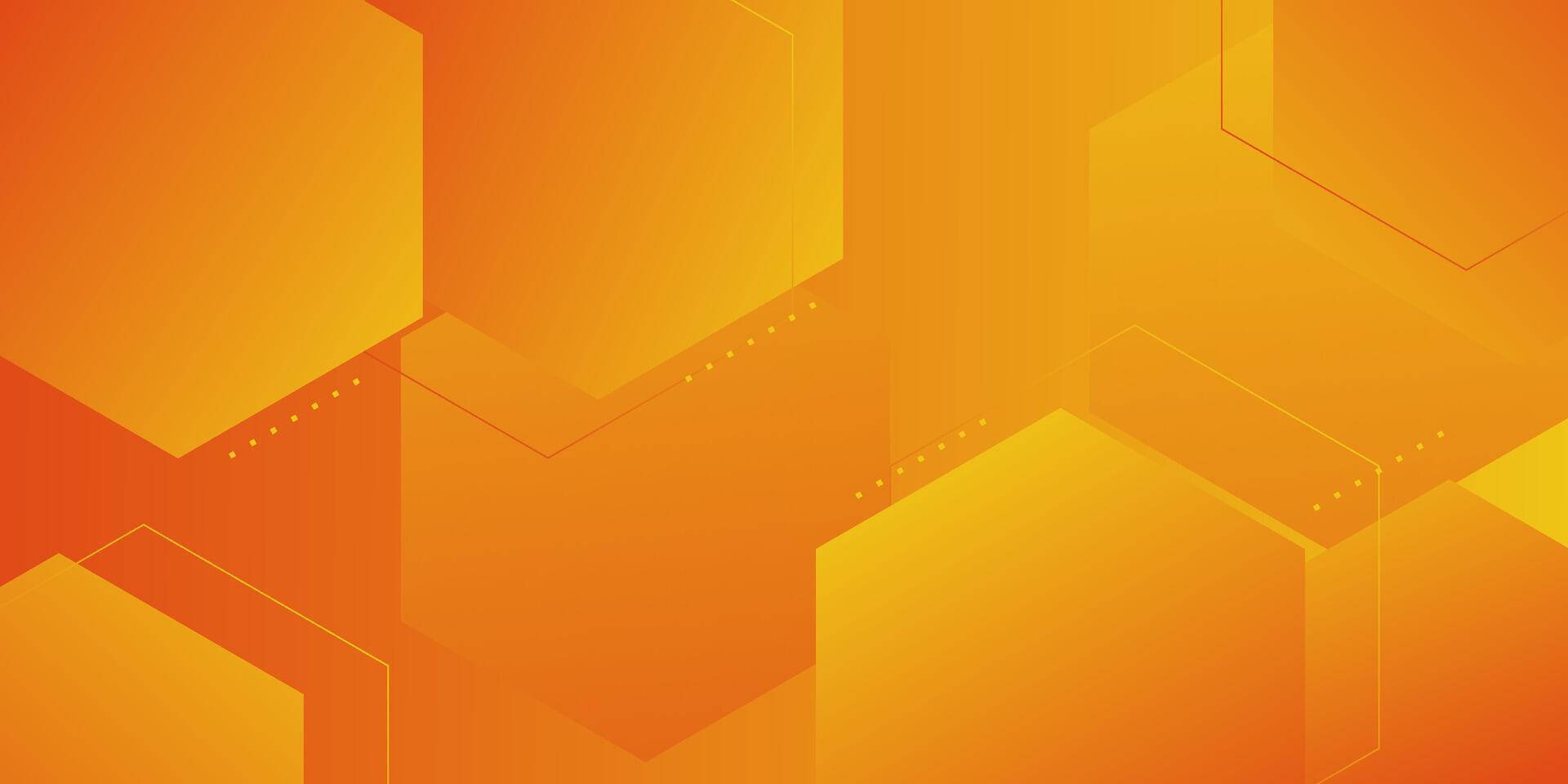 Abstract 3d background. Orange gradient background. Hexagonal element shapes. Hexagonal banner design. eps10 vector