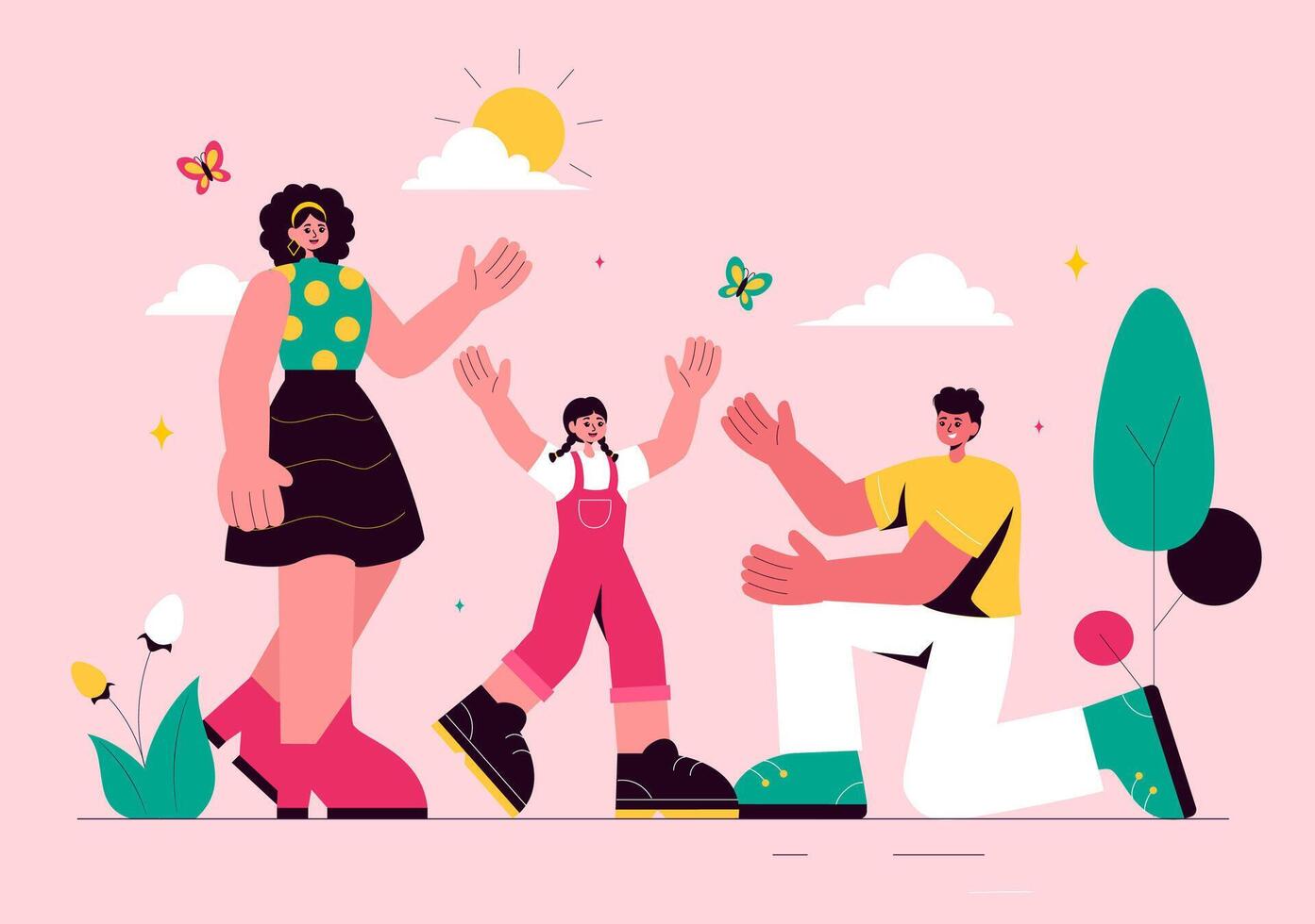 Family Bonding Illustration for Global Day of Parents with a Warm Atmosphere vector