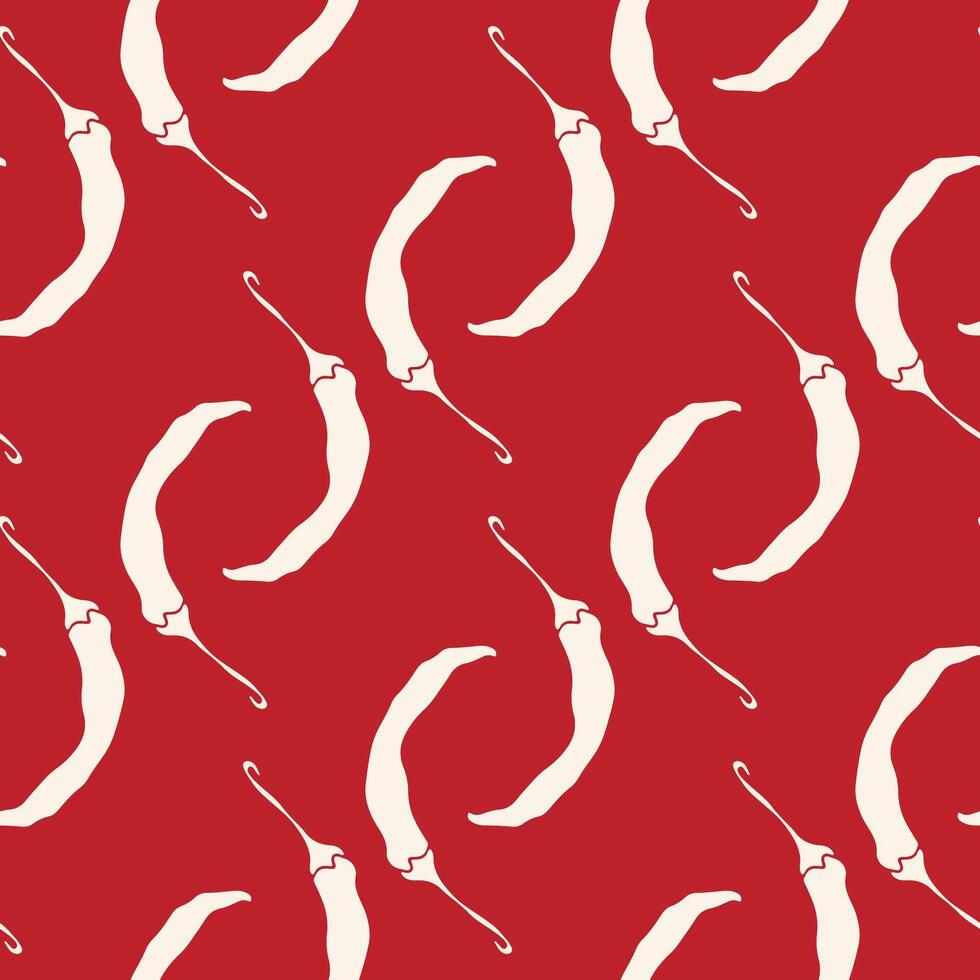 Pattern with spicy chili pepper vector