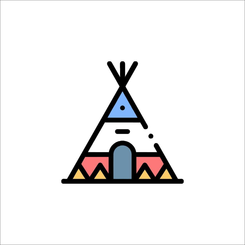 A colorful teepee icon on a white background vector