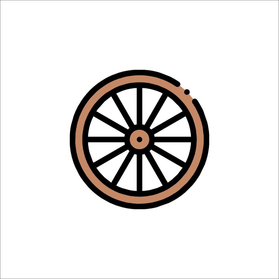 A wagon wheel icon in a flat style vector