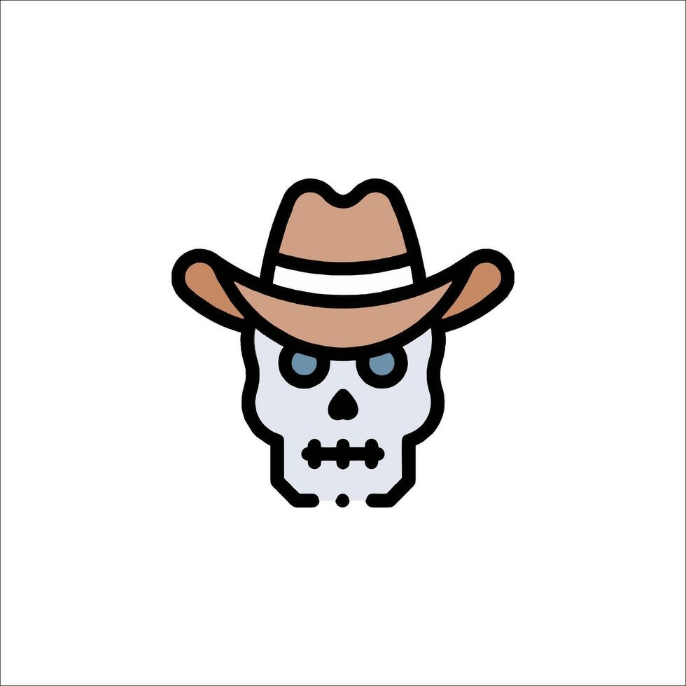 A skull wearing a cowboy hat vector