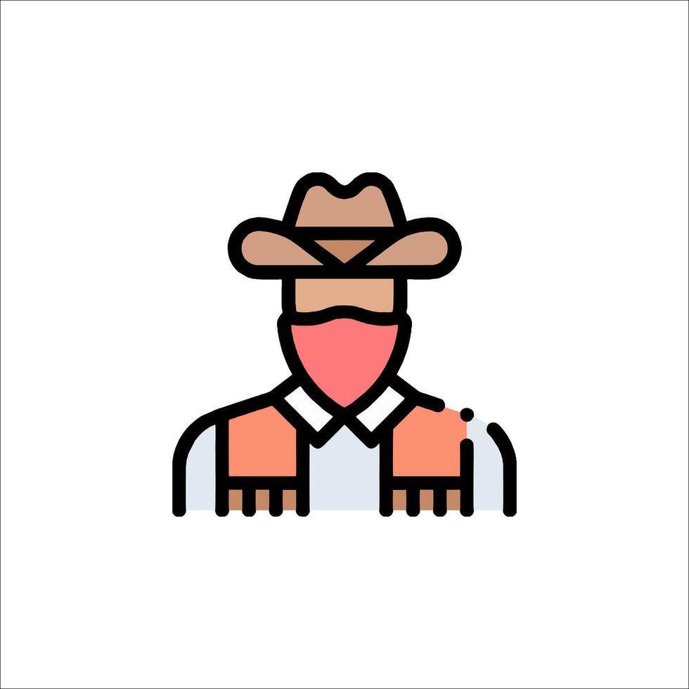 Cowboy icon illustration isolated on white background vector