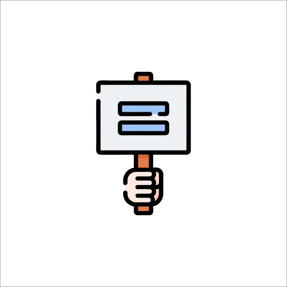 A hand holding a sign with a message on it vector