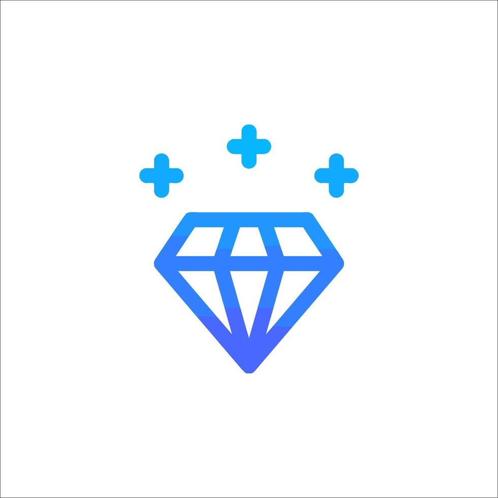 A diamond icon with three stars on it vector