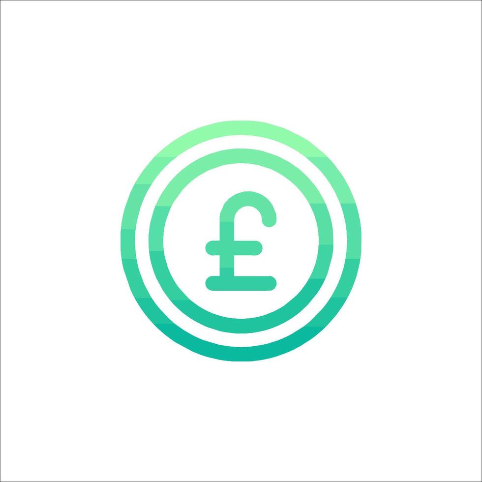A green and blue pound sign icon vector
