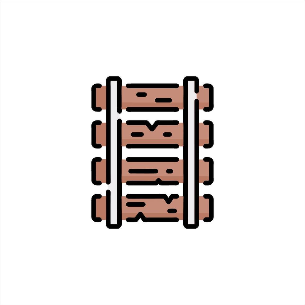 A wooden train track icon on a white background vector