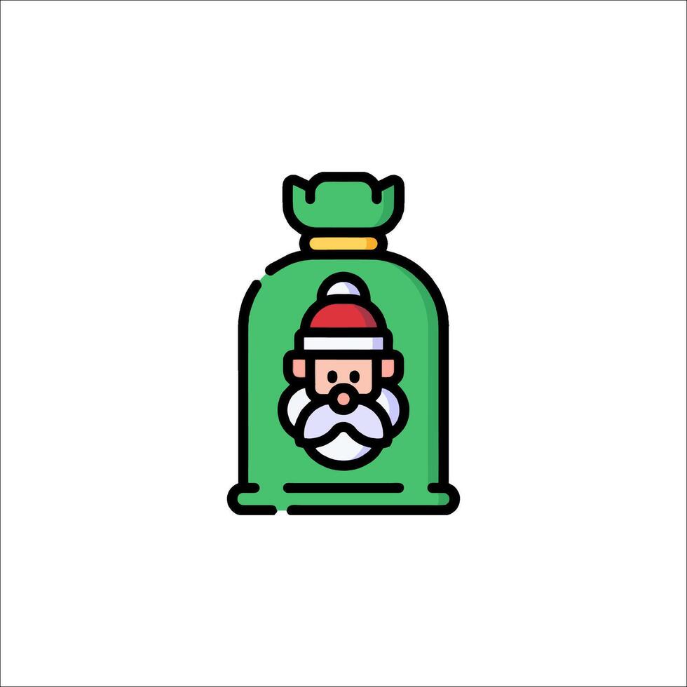 A green bottle with a santa claus face on it vector