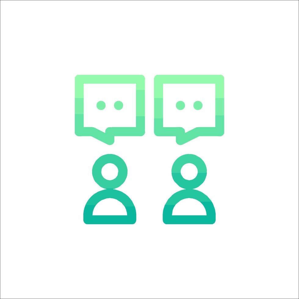 Two people are talking in a chat bubble vector