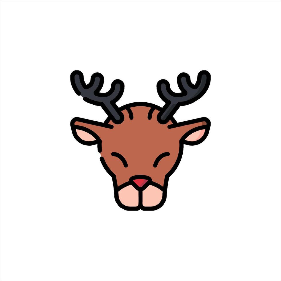 A reindeer head icon on a white background vector