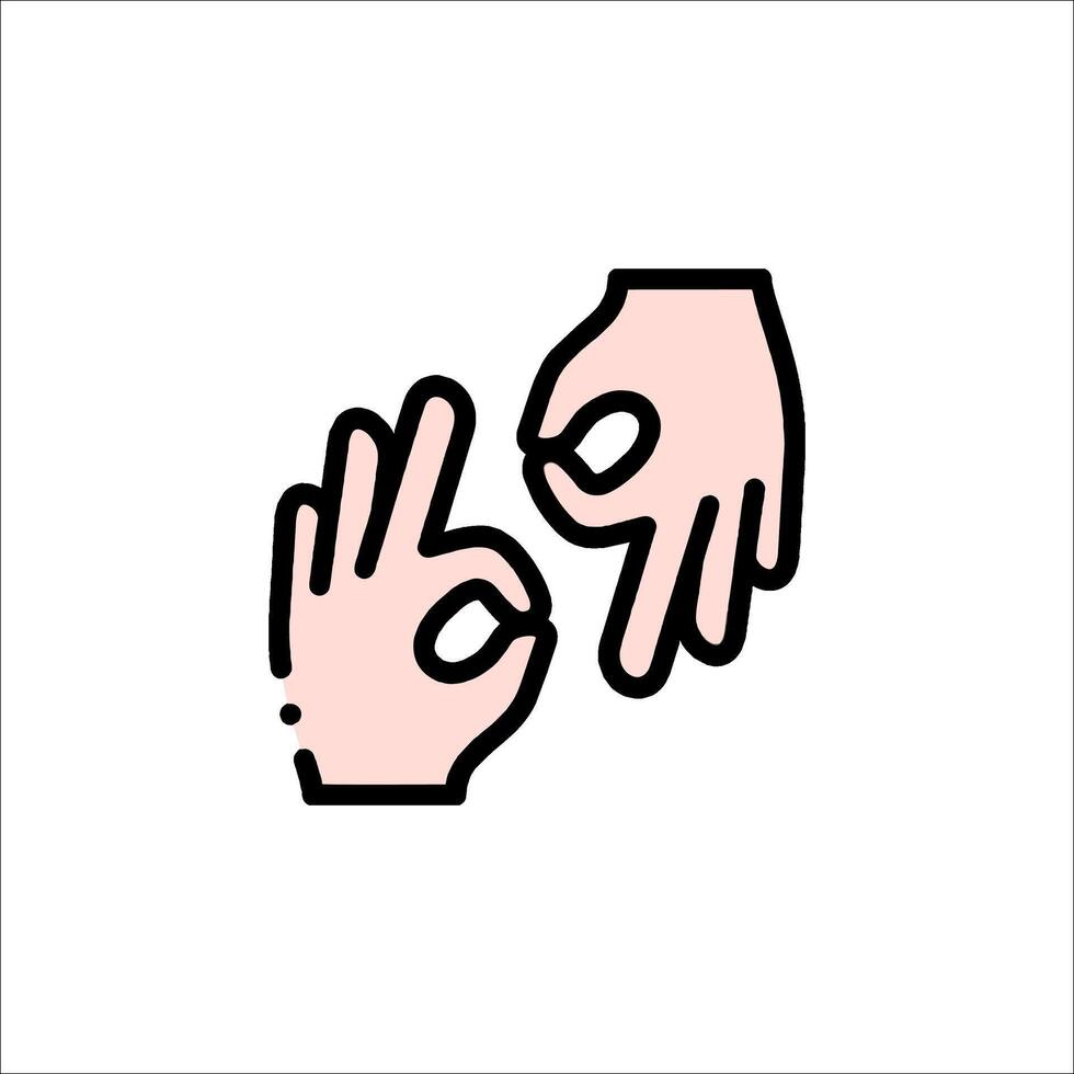 Two hands making an ok sign with their fingers vector