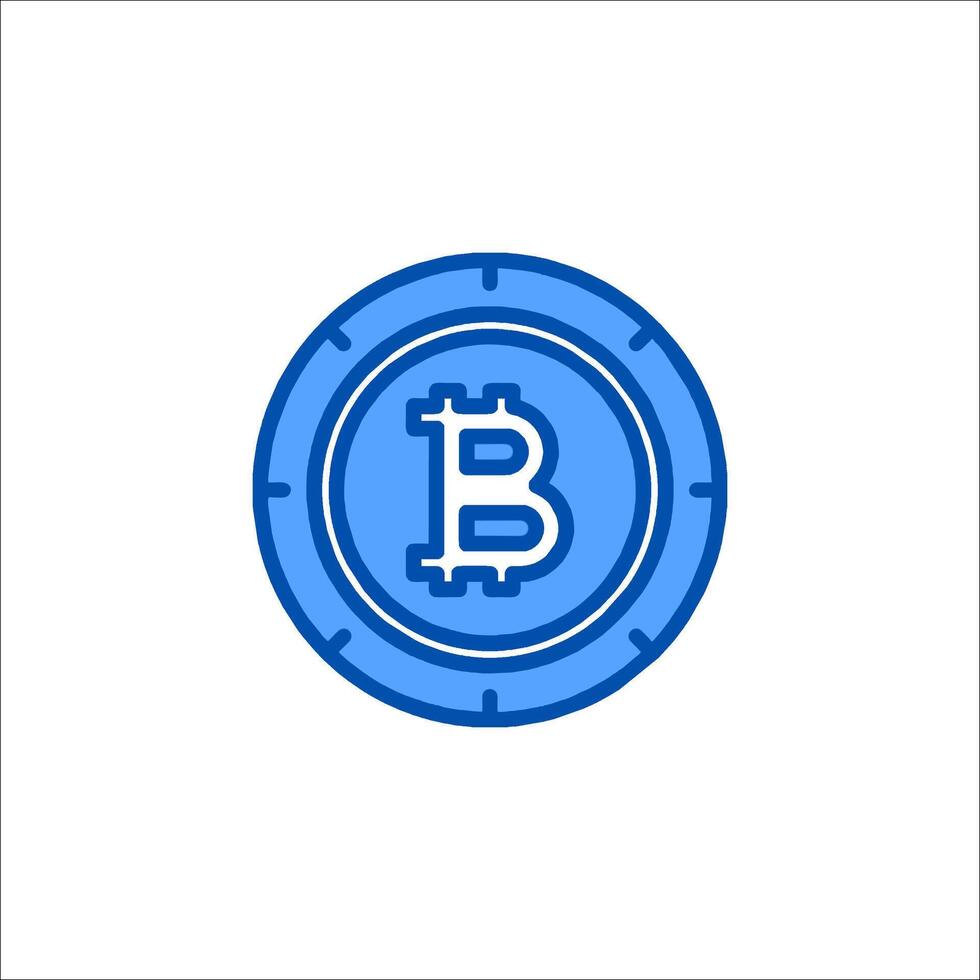 Bitcoin icon, flat design, illustration vector