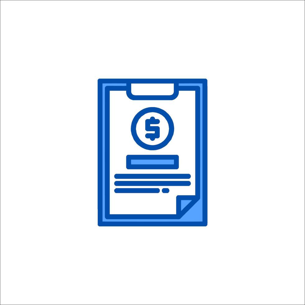 A blue icon of a checkbook with a dollar sign vector