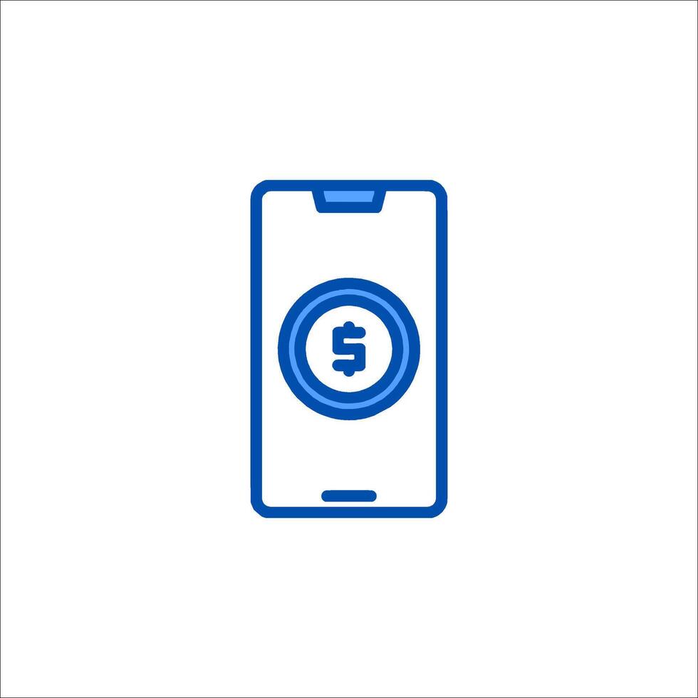A blue phone with a number on it vector