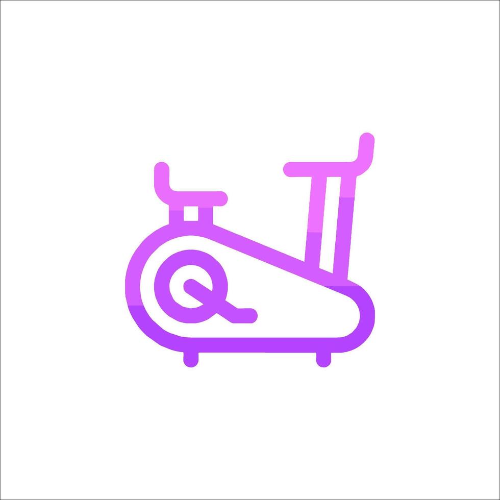 A purple and pink exercise bike icon vector