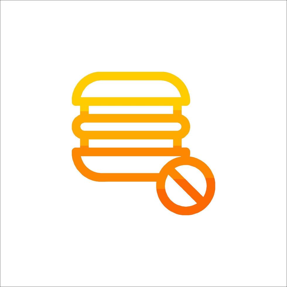 A hamburger with a no entry sign on it vector