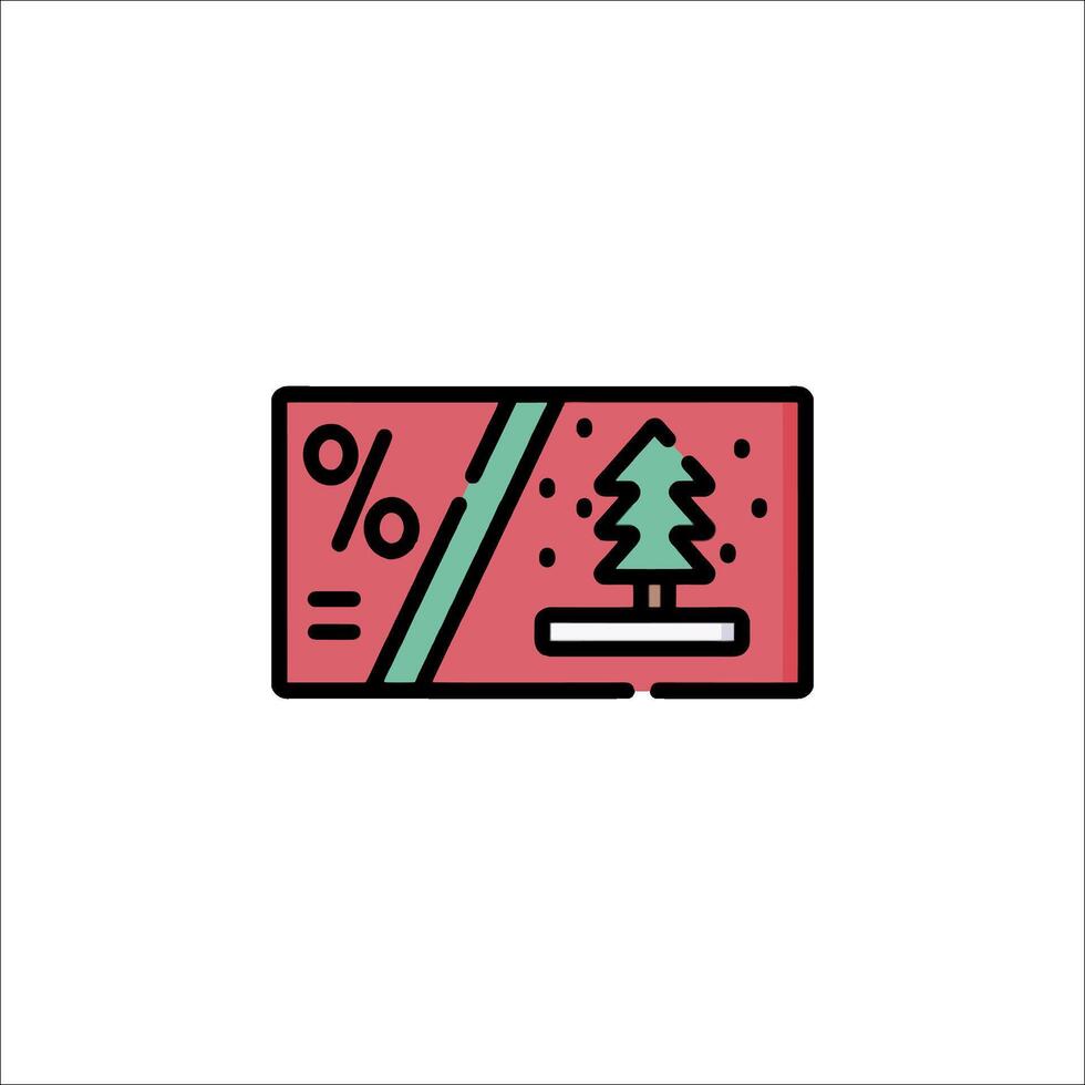 A red and green christmas card with a tree on it vector