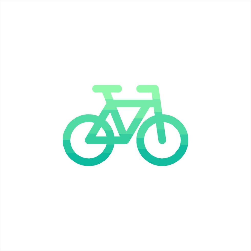A bicycle logo with a green and blue color scheme vector