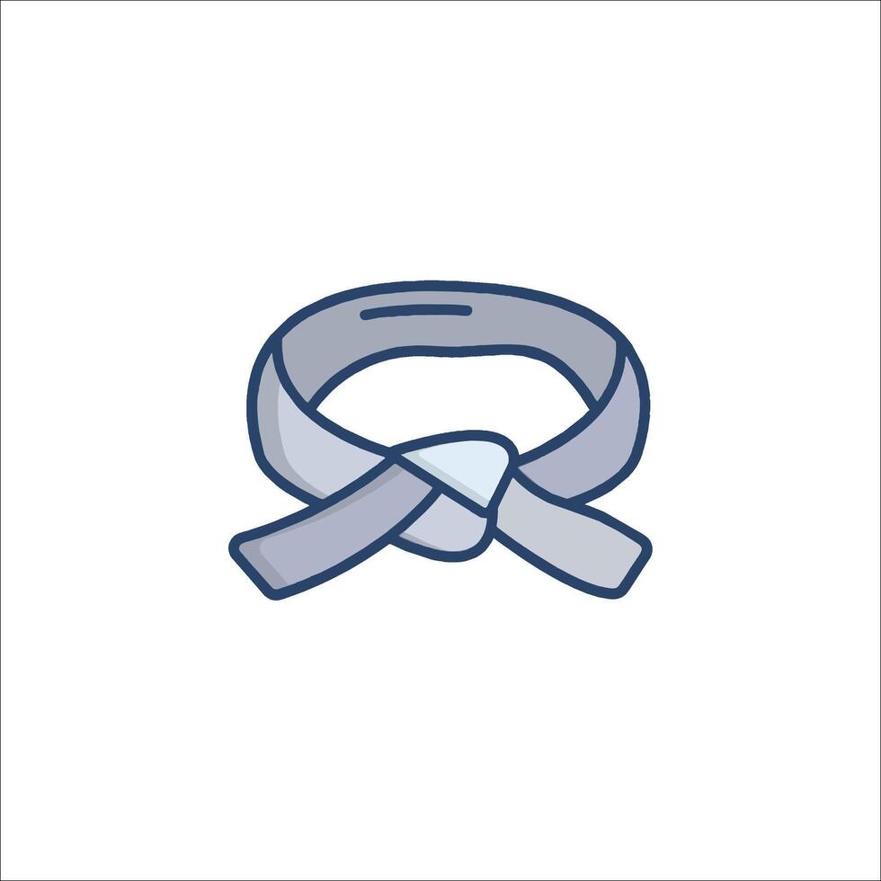 A blue and white ribbon tied around a neck vector
