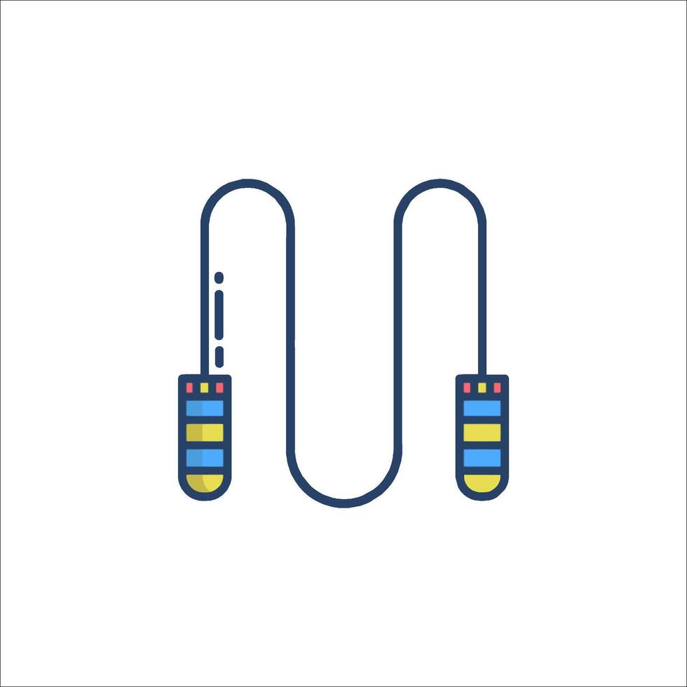 A pair of headphones with a yellow and blue cord vector