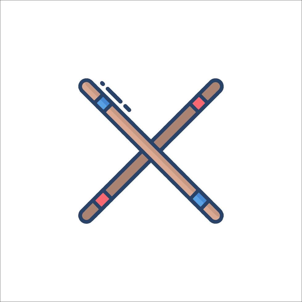 Crossed sticks icon isolated on white background vector