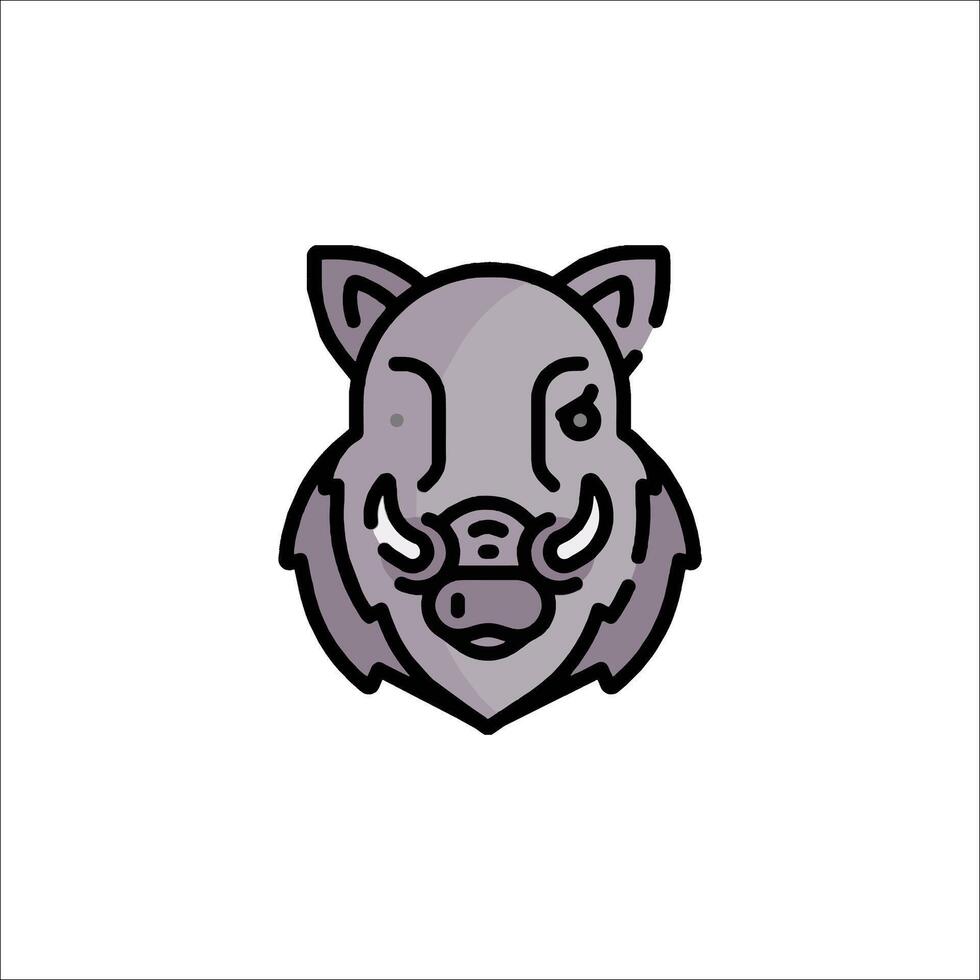 A wild boar head icon on a white background vector