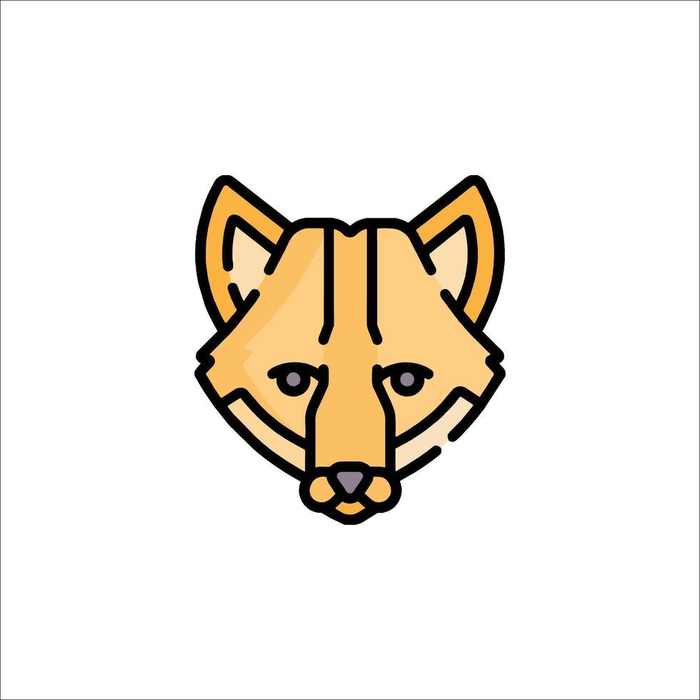 Fox head icon in line style vector