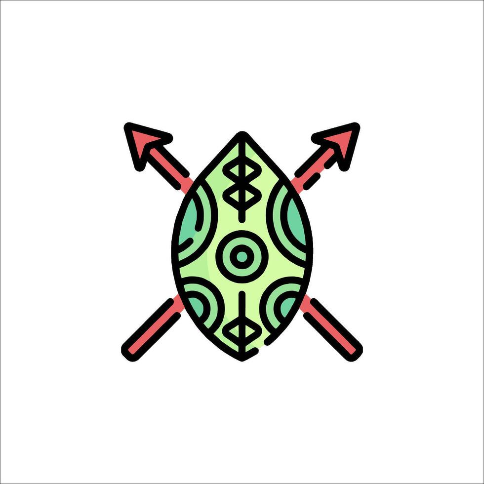 A green and pink turtle with two arrows vector