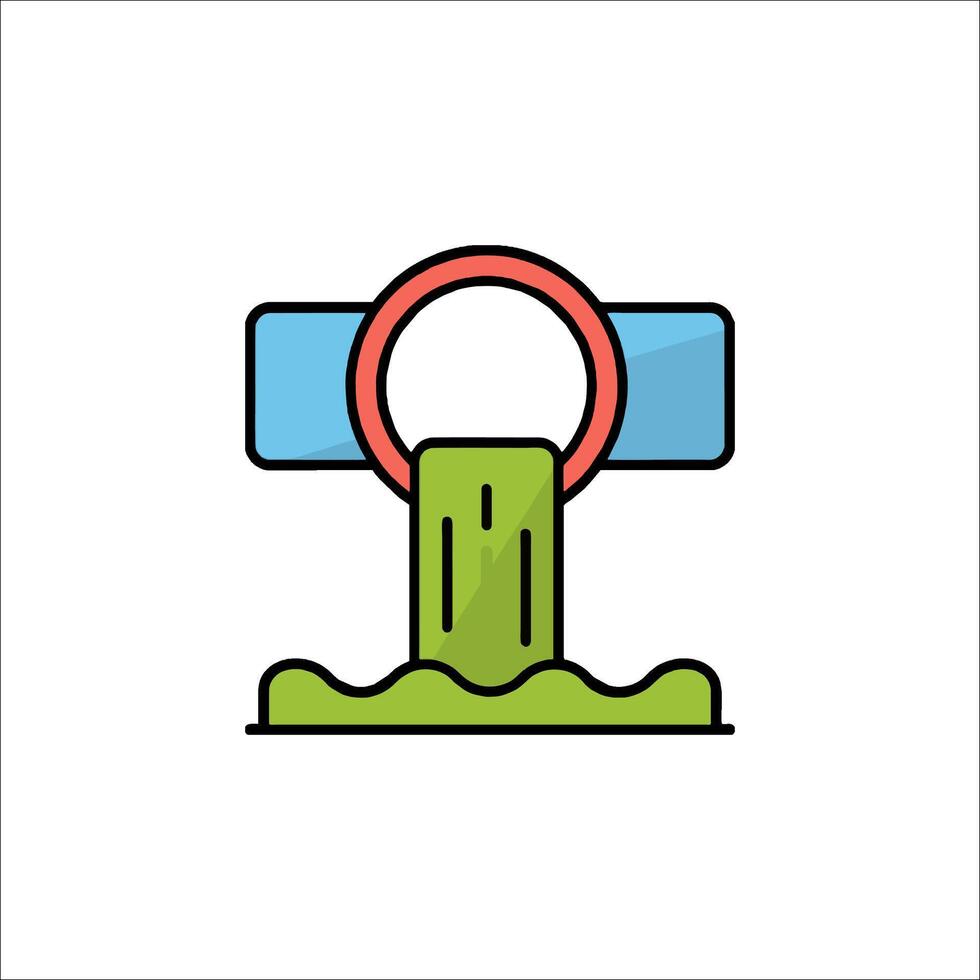A green pipe with a red ring on it vector