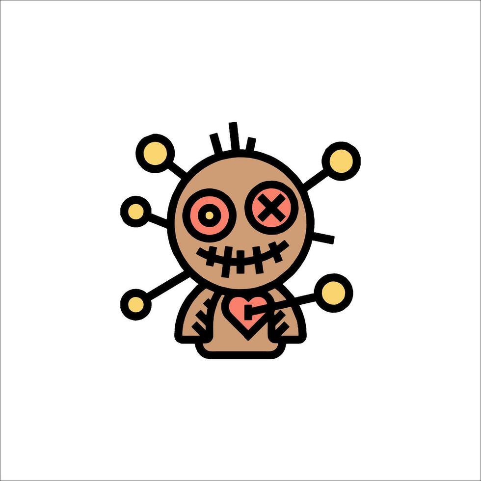 A cartoon character with a heart on its chest vector